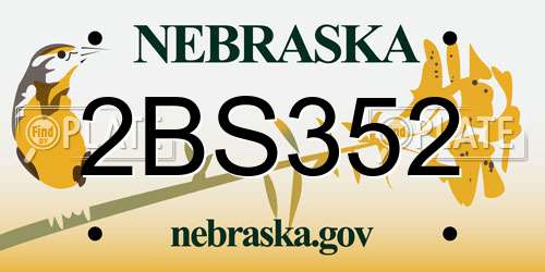 2BS352 Nebraska License Plate