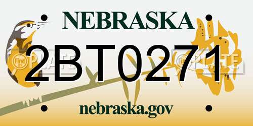 2BT0271 Nebraska License Plate