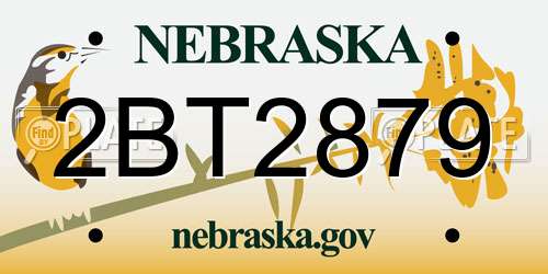 2BT2879 Nebraska License Plate