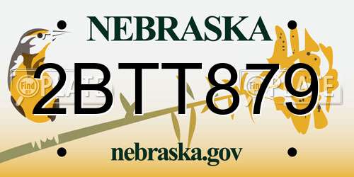 2BTT879 Nebraska License Plate