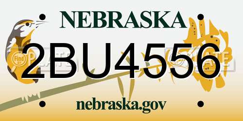2BU4556 Nebraska License Plate