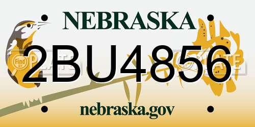 2BU4856 Nebraska License Plate