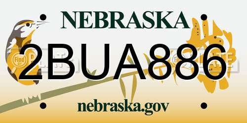 2BUA886 Nebraska License Plate