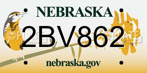 2BV862 Nebraska License Plate