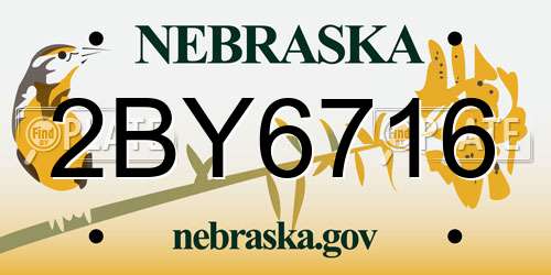2BY6716 Nebraska License Plate