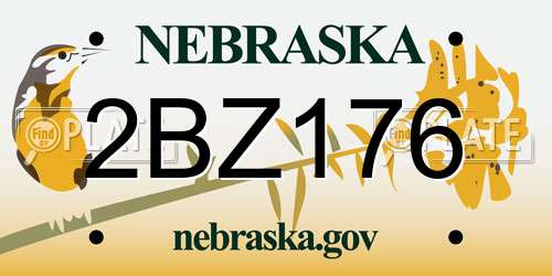 2BZ176 Nebraska License Plate