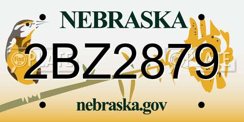 2BZ2879 Nebraska License Plate
