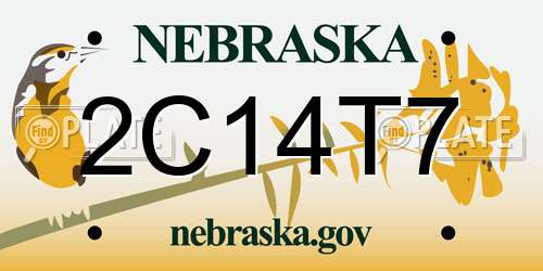 2C14T7 Nebraska License Plate