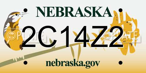 2C14Z2 Nebraska License Plate