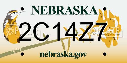 2C14Z7 Nebraska License Plate