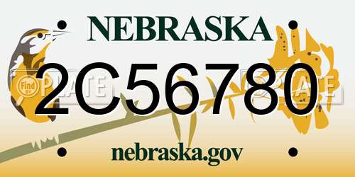 2C56780 Nebraska License Plate