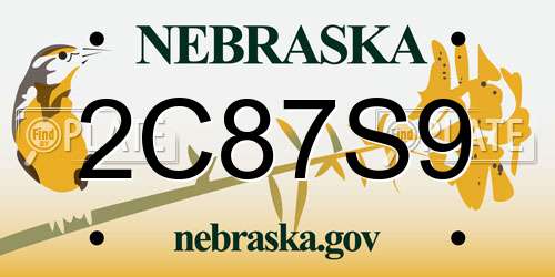 2C87S9 Nebraska License Plate