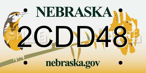 2CDD48 Nebraska License Plate
