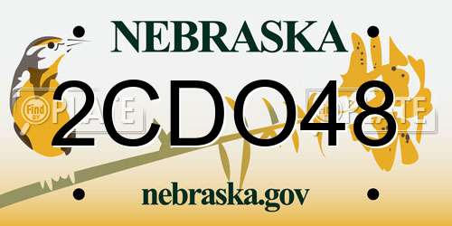 2CDO48 Nebraska License Plate