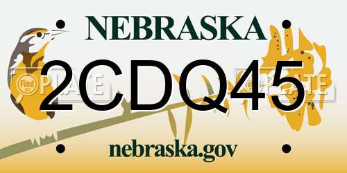 2CDQ45 Nebraska License Plate