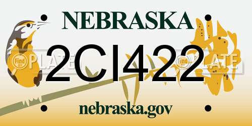2CI422 Nebraska License Plate