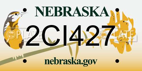 2CI427 Nebraska License Plate