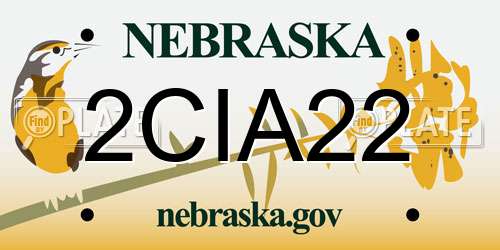 2CIA22 Nebraska License Plate