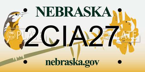 2CIA27 Nebraska License Plate