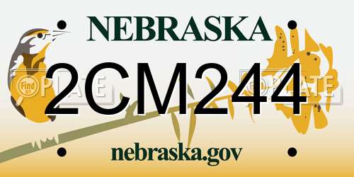 2CM244 Nebraska License Plate
