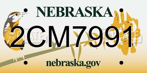 2CM7991 Nebraska License Plate