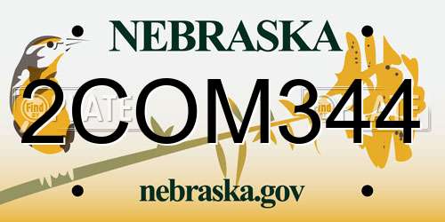2COM344 Nebraska License Plate