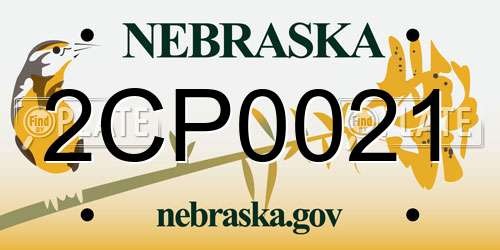 2CP0021 Nebraska License Plate