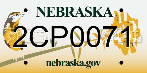 2CP0071 Nebraska License Plate