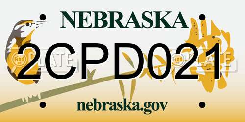 2CPD021 Nebraska License Plate