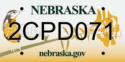 2CPD071 Nebraska License Plate