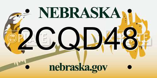 2CQD48 Nebraska License Plate