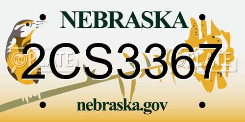 2CS3367 Nebraska License Plate