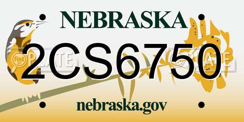 2CS6750 Nebraska License Plate