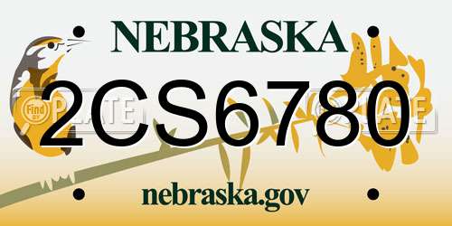2CS6780 Nebraska License Plate