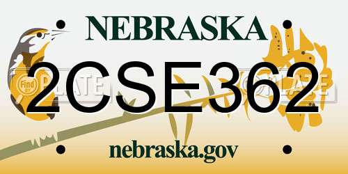2CSE362 Nebraska License Plate
