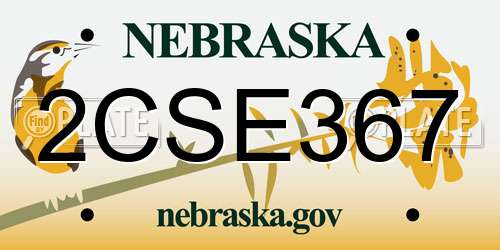 2CSE367 Nebraska License Plate
