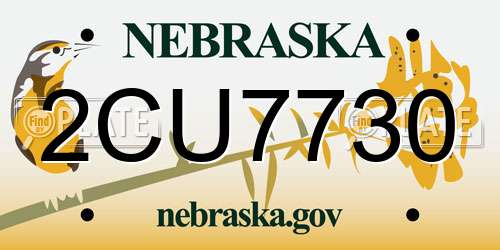 2CU7730 Nebraska License Plate