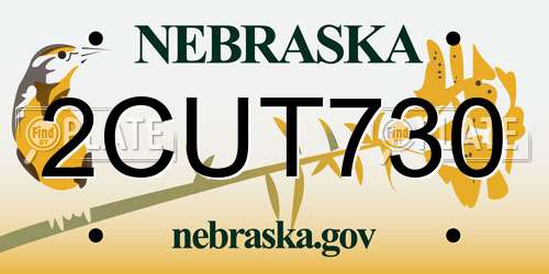 2CUT730 Nebraska License Plate