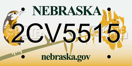 2CV5515 Nebraska License Plate