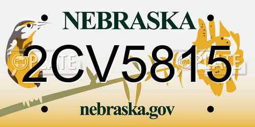 2CV5815 Nebraska License Plate