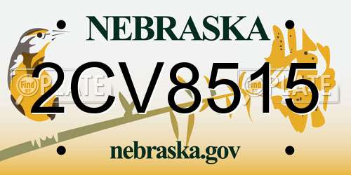 2CV8515 Nebraska License Plate
