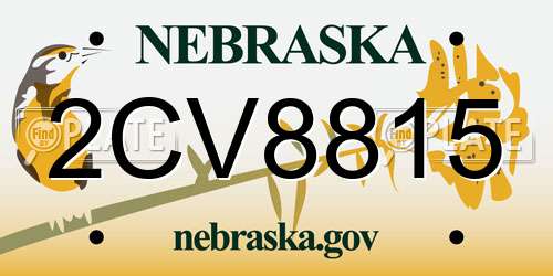 2CV8815 Nebraska License Plate
