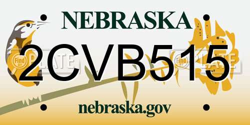 2CVB515 Nebraska License Plate