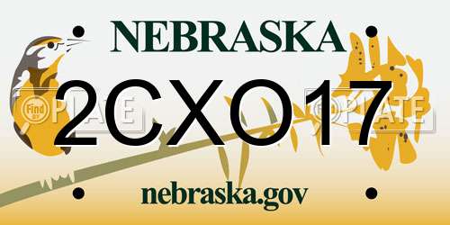 2CXO17 Nebraska License Plate