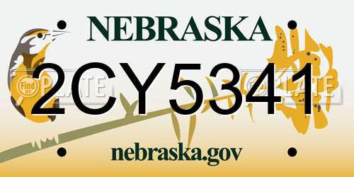 2CY5341 Nebraska License Plate