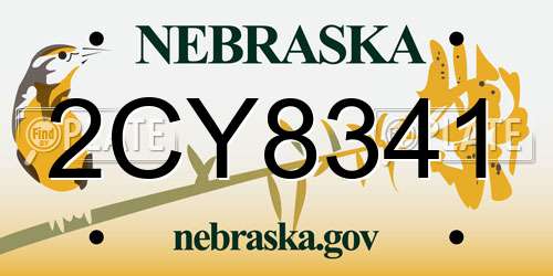 2CY8341 Nebraska License Plate