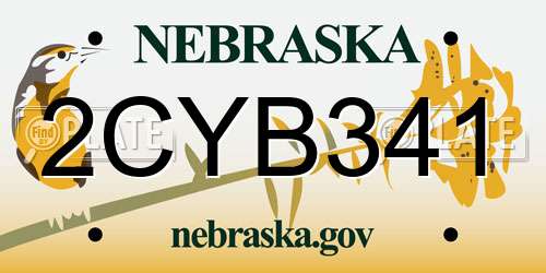 2CYB341 Nebraska License Plate