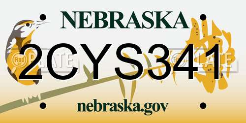 2CYS341 Nebraska License Plate