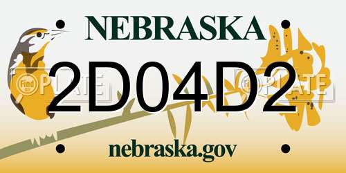 2D04D2 Nebraska License Plate