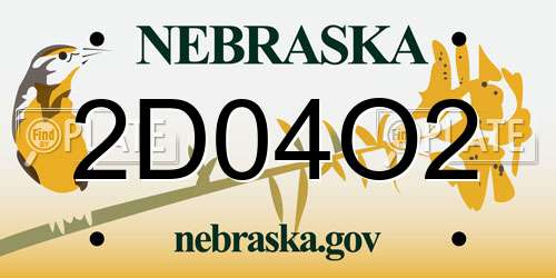 2D04O2 Nebraska License Plate